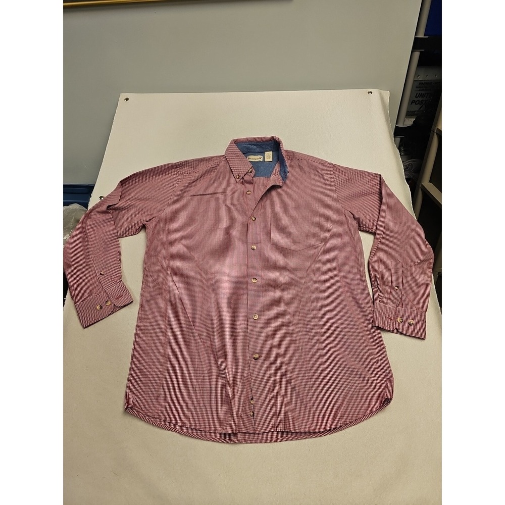 Backpacker Mens Red Gingham Check Long‎ Sleeve Button Down Shirt Large RN 129434